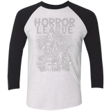 T-Shirts Heather White/Vintage Black / X-Small Horror League Men's Triblend 3/4 Sleeve