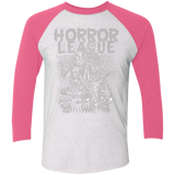 T-Shirts Heather White/Vintage Pink / X-Small Horror League Men's Triblend 3/4 Sleeve