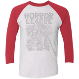 T-Shirts Heather White/Vintage Red / X-Small Horror League Men's Triblend 3/4 Sleeve