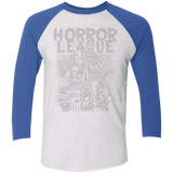 T-Shirts Heather White/Vintage Royal / X-Small Horror League Men's Triblend 3/4 Sleeve