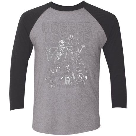 T-Shirts Premium Heather/ Vintage Black / X-Small Horror League Men's Triblend 3/4 Sleeve