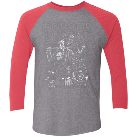 T-Shirts Premium Heather/ Vintage Red / X-Small Horror League Men's Triblend 3/4 Sleeve