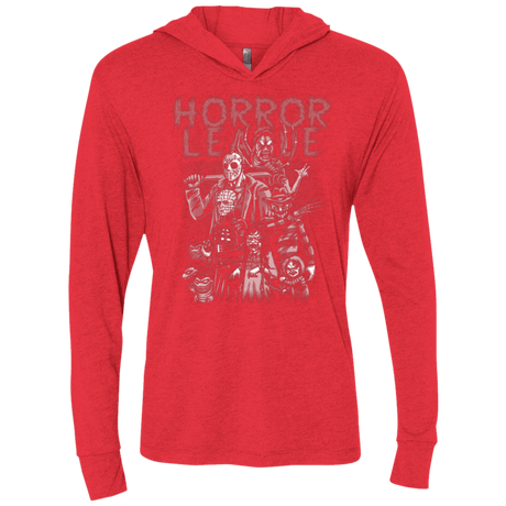T-Shirts Vintage Red / X-Small Horror League Triblend Long Sleeve Hoodie Tee