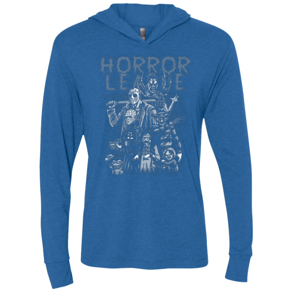 T-Shirts Vintage Royal / X-Small Horror League Triblend Long Sleeve Hoodie Tee