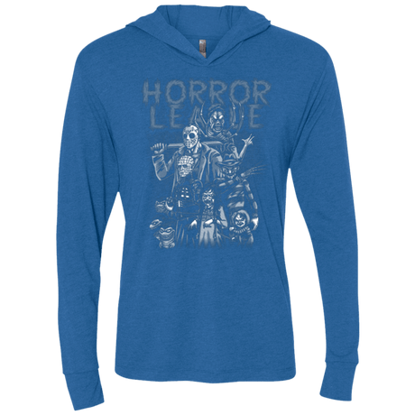 T-Shirts Vintage Royal / X-Small Horror League Triblend Long Sleeve Hoodie Tee