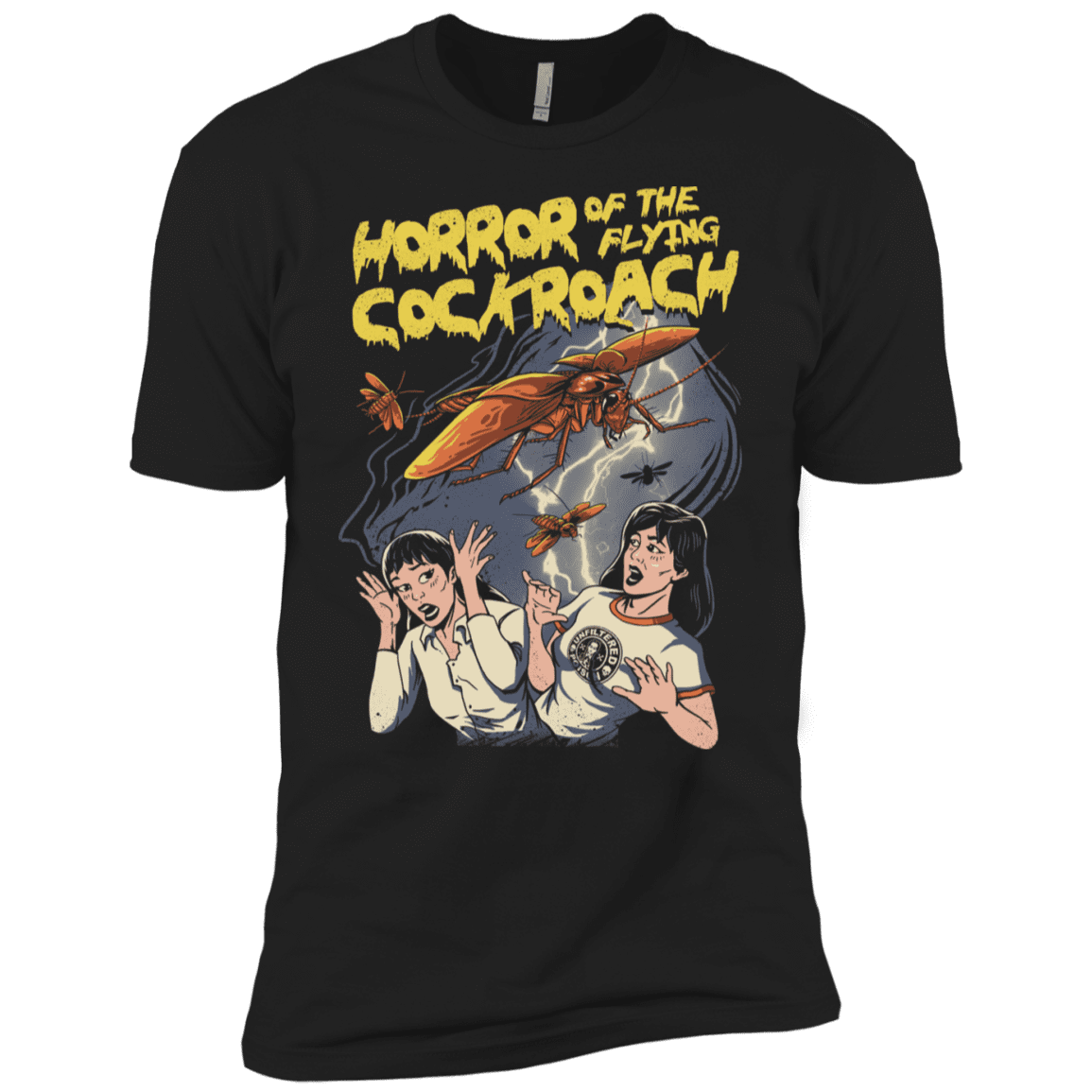 T-Shirts Black / X-Small Horror of the Flying Cockroach Men's Premium T-Shirt