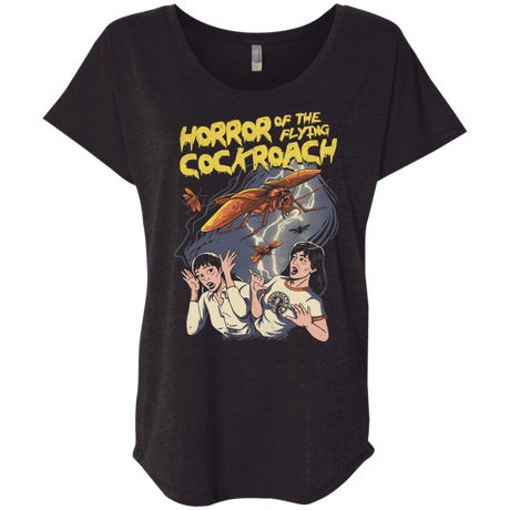 T-Shirts Vintage Black / X-Small Horror of the Flying Cockroach Triblend Dolman Sleeve