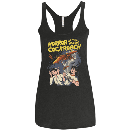 T-Shirts Vintage Black / X-Small Horror of the Flying Cockroach Women's Triblend Racerback Tank