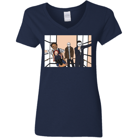 T-Shirts Navy / S Horror Pack Women's V-Neck T-Shirt