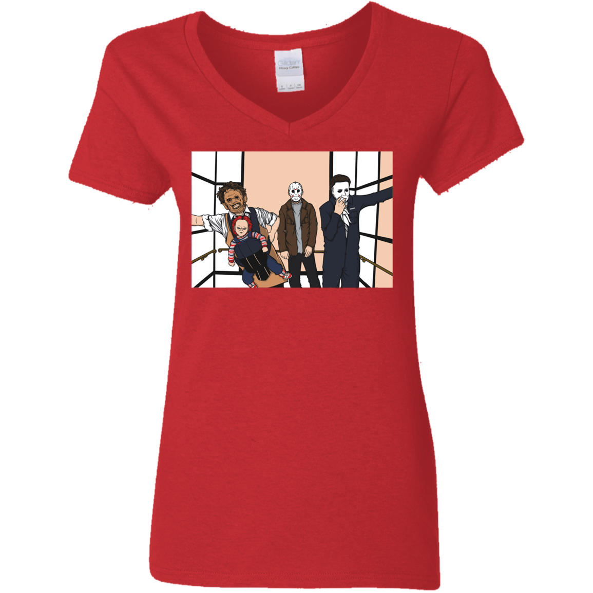 T-Shirts Red / S Horror Pack Women's V-Neck T-Shirt