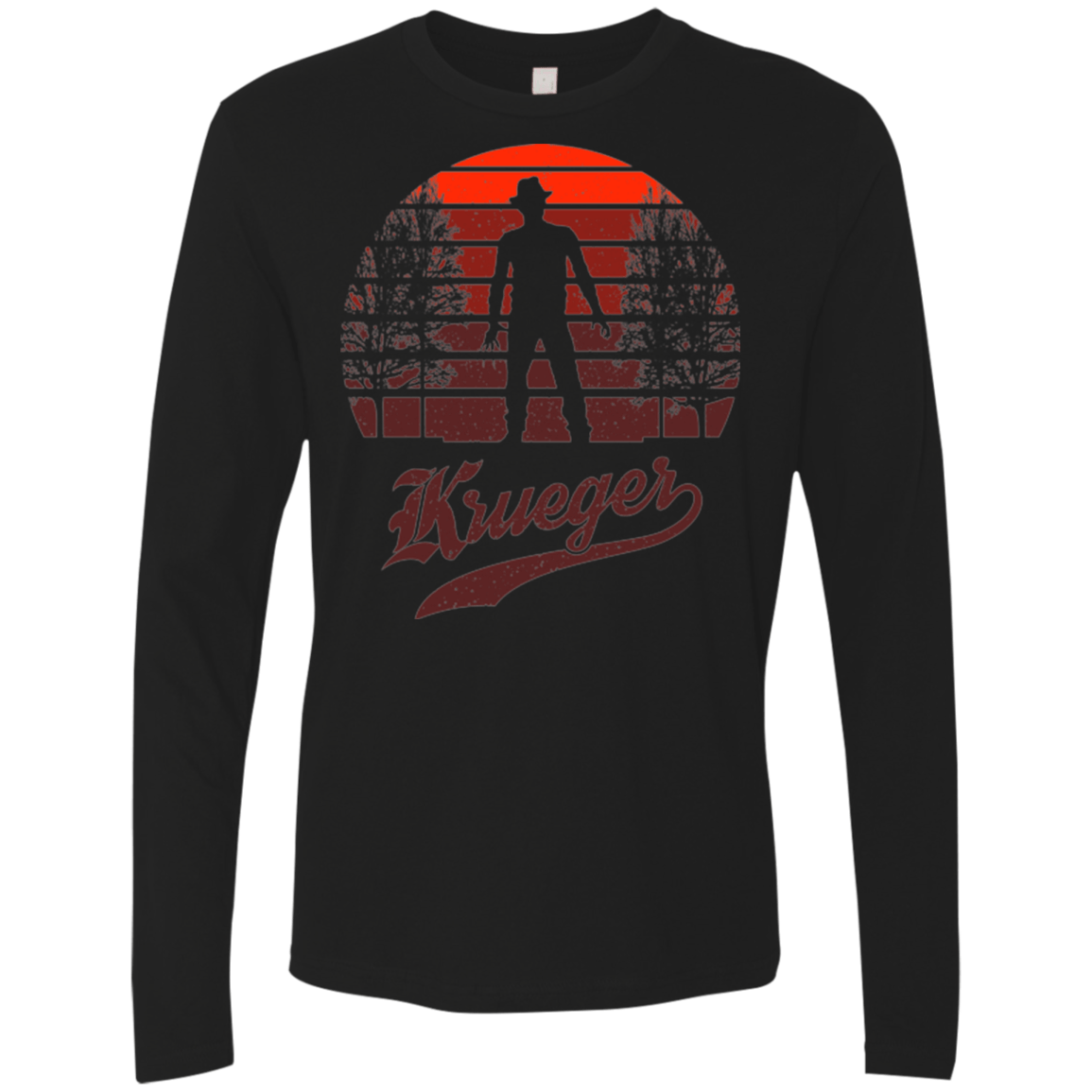 T-Shirts Black / Small Horror Sun Set Krueger Men's Premium Long Sleeve