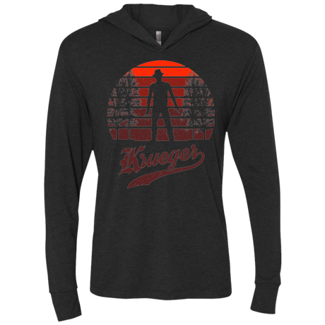 T-Shirts Vintage Black / X-Small Horror Sun Set Krueger Triblend Long Sleeve Hoodie Tee