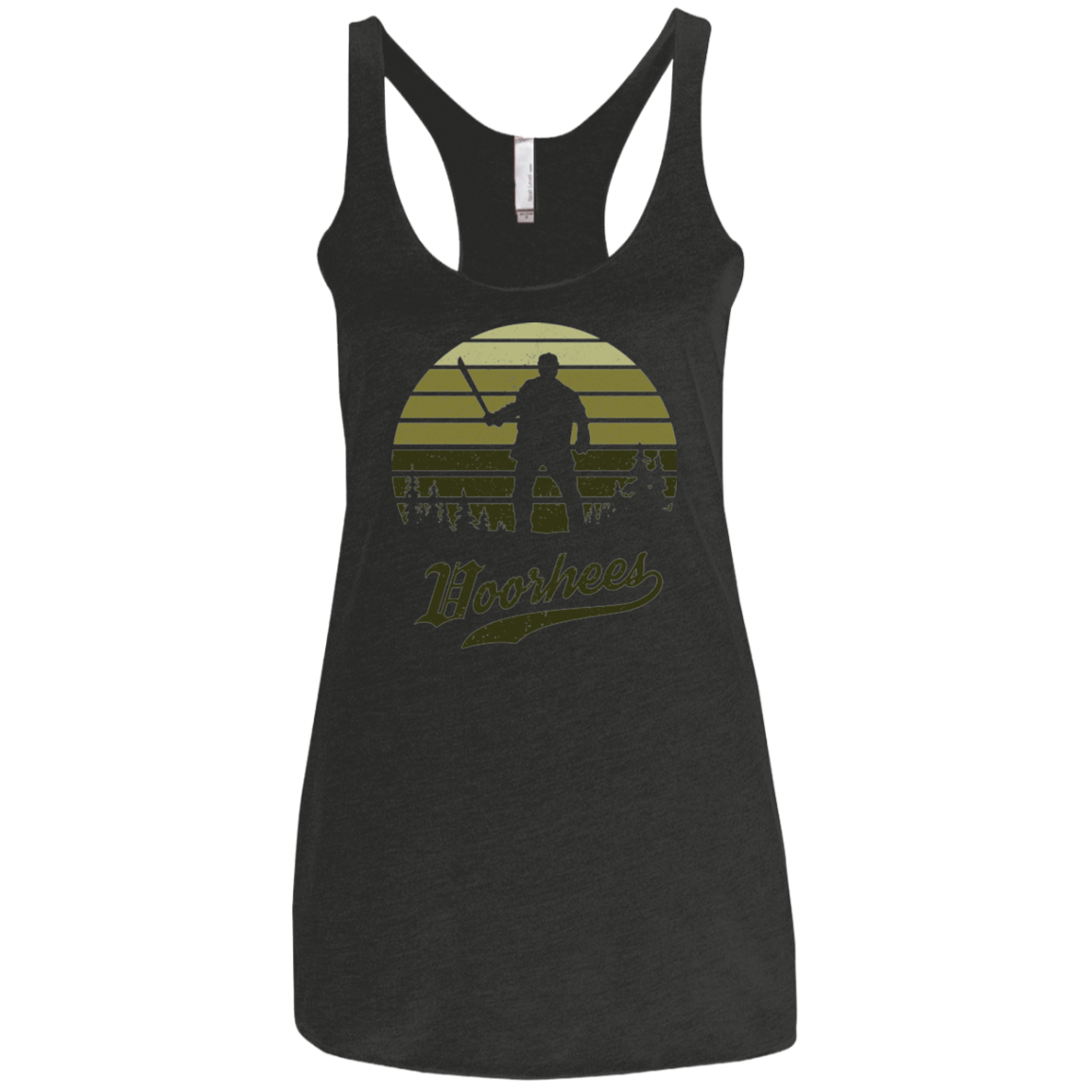 T-Shirts Vintage Black / X-Small Horror Sun Set Voorhees Women's Triblend Racerback Tank