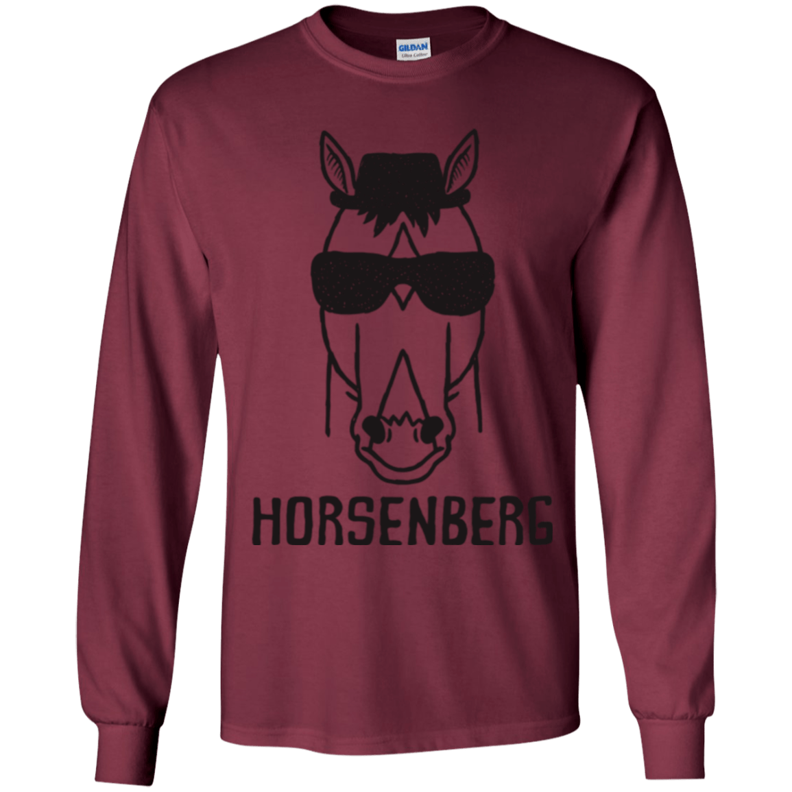 T-Shirts Maroon / YS Horsenberg Youth Long Sleeve T-Shirt