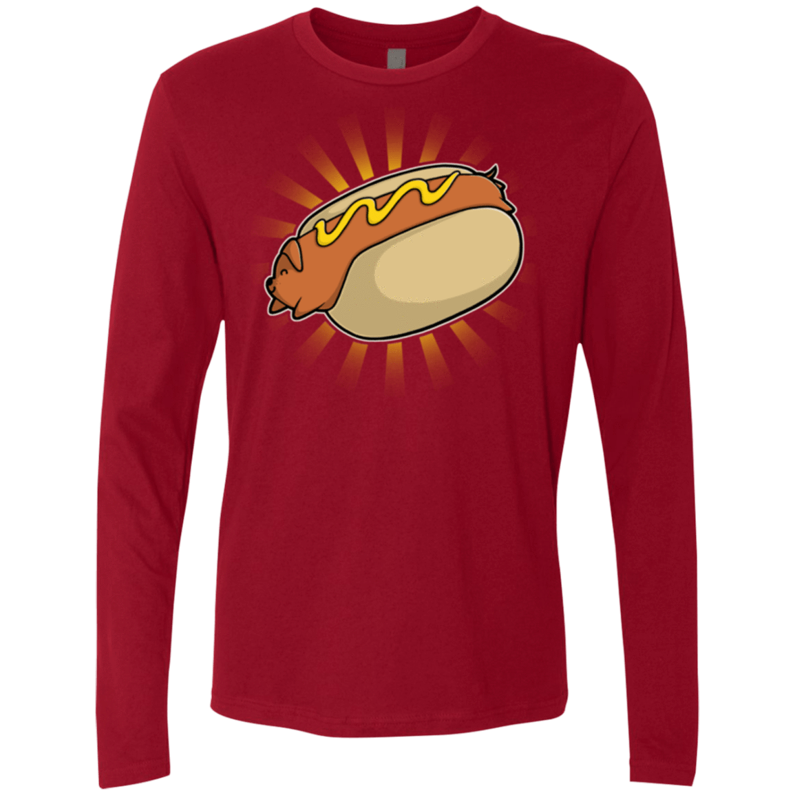 T-Shirts Cardinal / Small Hotdog Men's Premium Long Sleeve