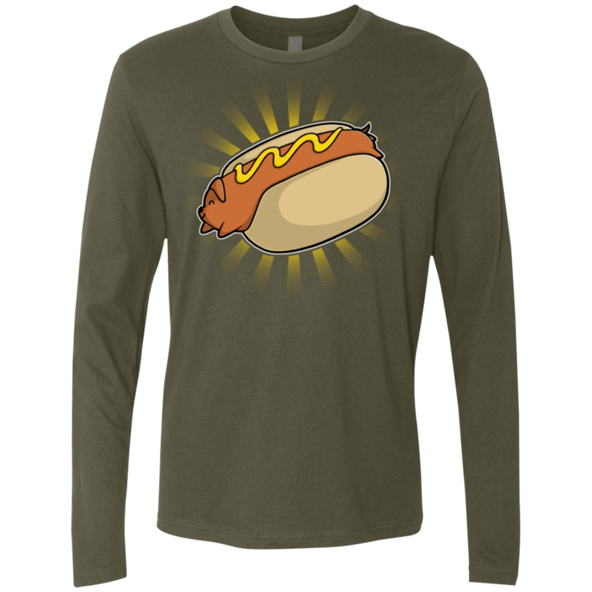 T-Shirts Military Green / Small Hotdog Men's Premium Long Sleeve