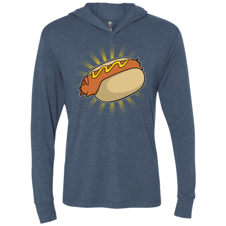 T-Shirts Indigo / X-Small Hotdog Triblend Long Sleeve Hoodie Tee