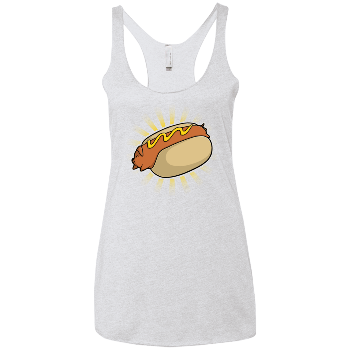 T-Shirts Heather White / X-Small Hotdog Women's Triblend Racerback Tank