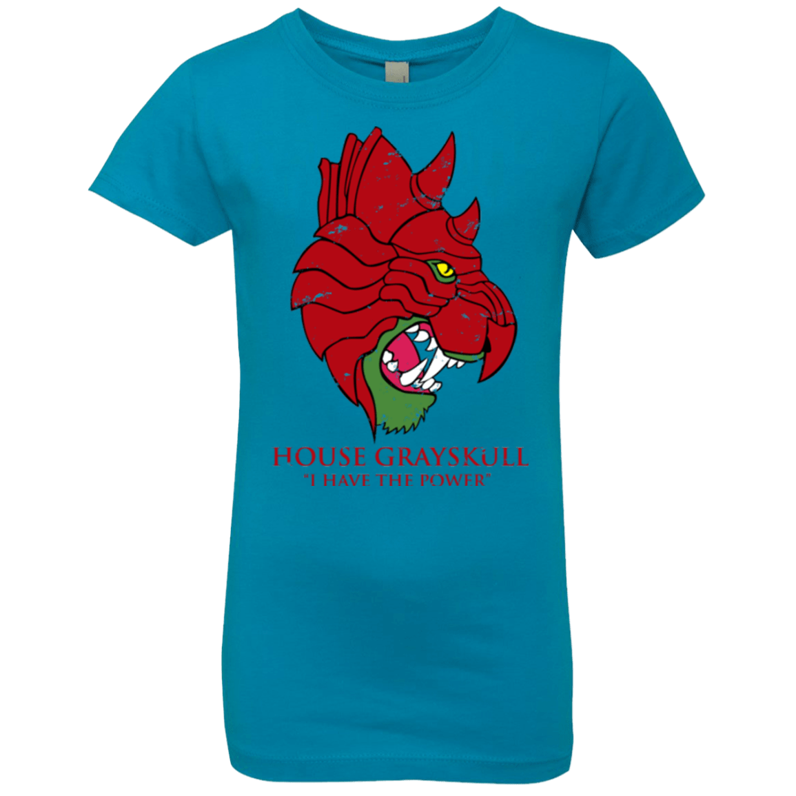 T-Shirts Turquoise / YXS House GraySkull Girls Premium T-Shirt
