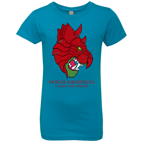 T-Shirts Turquoise / YXS House GraySkull Girls Premium T-Shirt