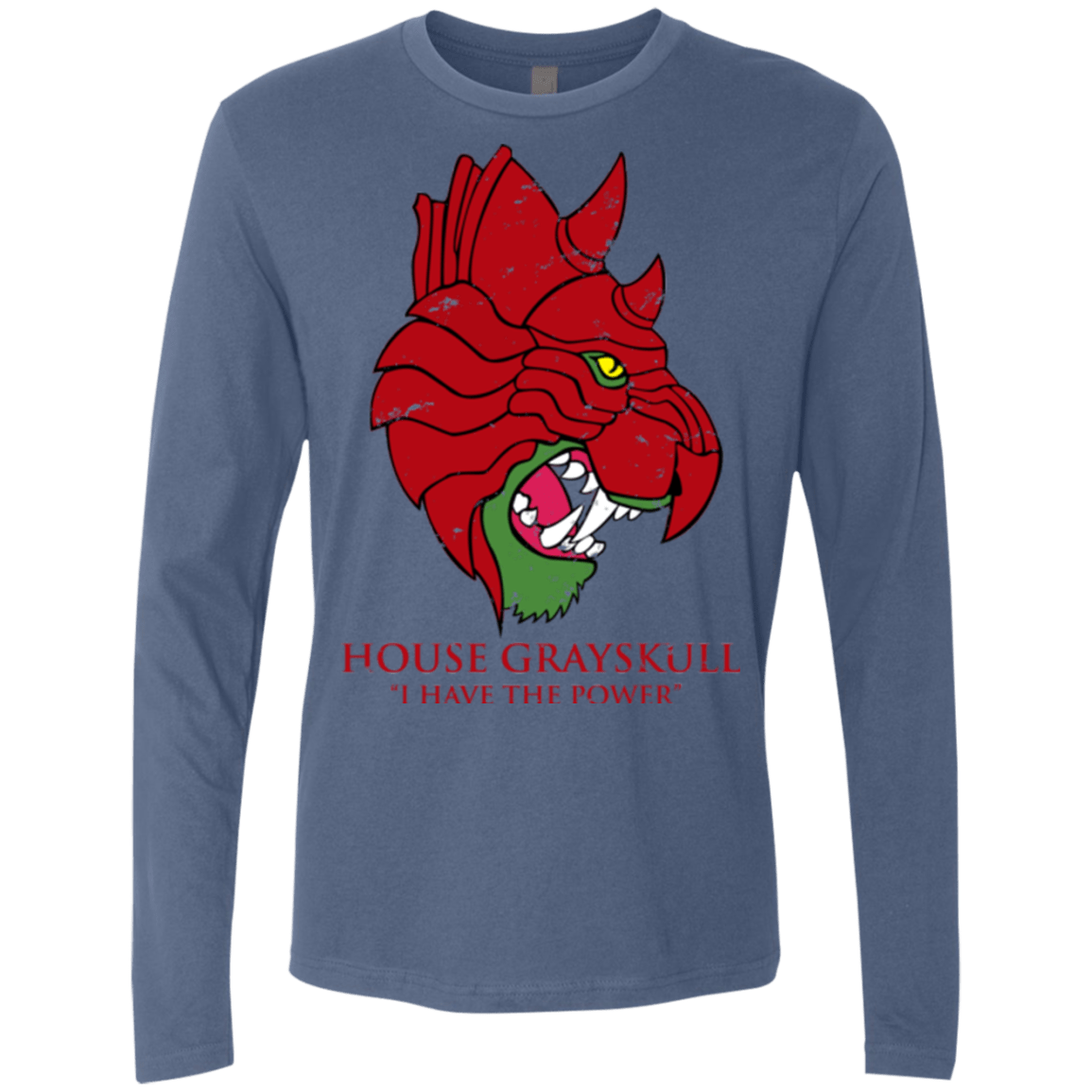 T-Shirts Indigo / Small House GraySkull Men's Premium Long Sleeve