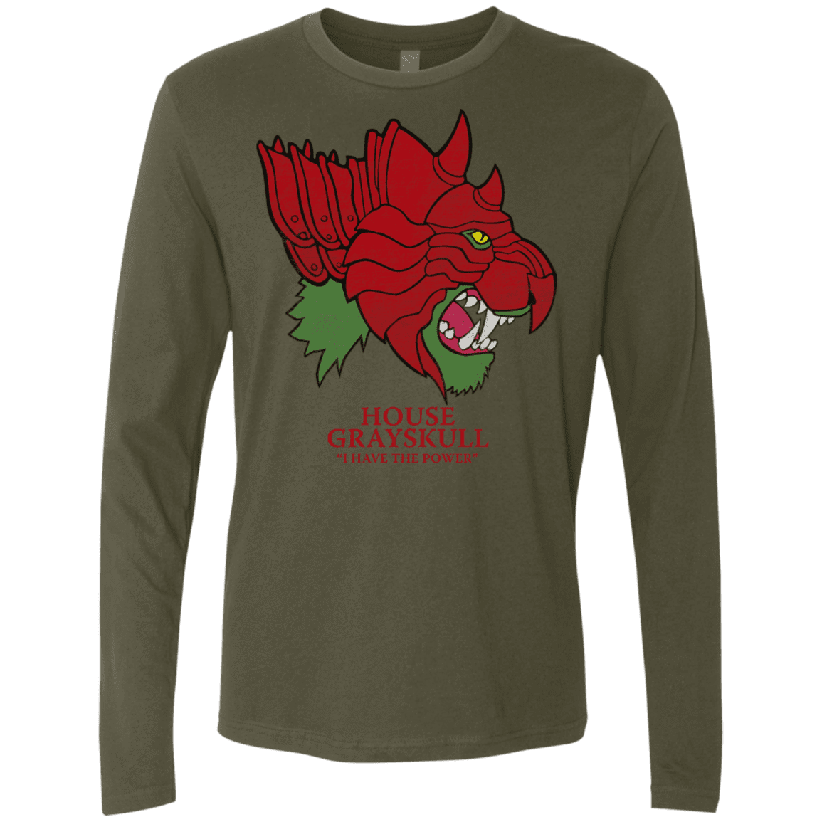 T-Shirts Military Green / S House Grayskull Men's Premium Long Sleeve