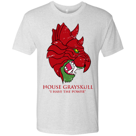 T-Shirts Heather White / Small House GraySkull Men's Triblend T-Shirt