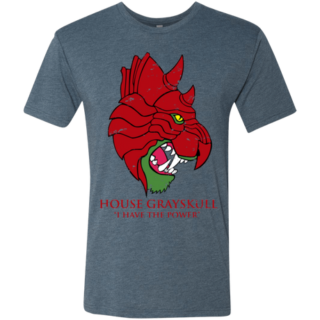 T-Shirts Indigo / Small House GraySkull Men's Triblend T-Shirt