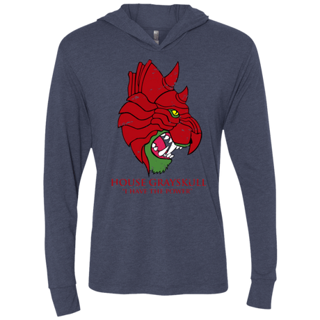 T-Shirts Vintage Navy / X-Small House GraySkull Triblend Long Sleeve Hoodie Tee