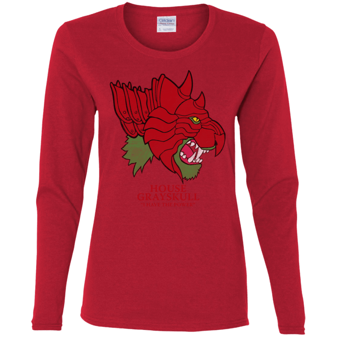 T-Shirts Red / S House Grayskull Women's Long Sleeve T-Shirt