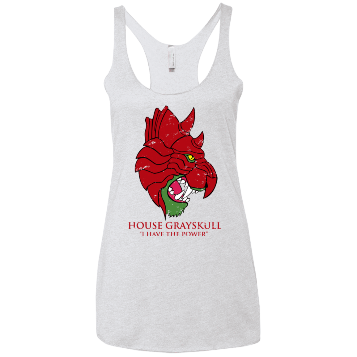 T-Shirts Heather White / X-Small House GraySkull Women's Triblend Racerback Tank