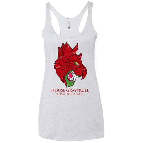 T-Shirts Heather White / X-Small House GraySkull Women's Triblend Racerback Tank