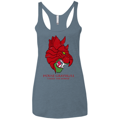 T-Shirts Indigo / X-Small House GraySkull Women's Triblend Racerback Tank