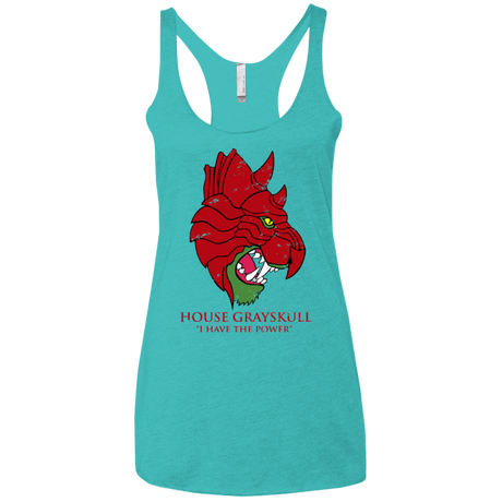 T-Shirts Tahiti Blue / X-Small House GraySkull Women's Triblend Racerback Tank