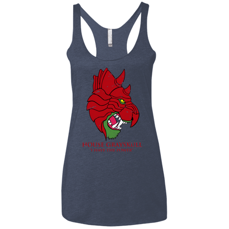 T-Shirts Vintage Navy / X-Small House GraySkull Women's Triblend Racerback Tank