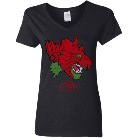 T-Shirts Black / S House Grayskull Women's V-Neck T-Shirt