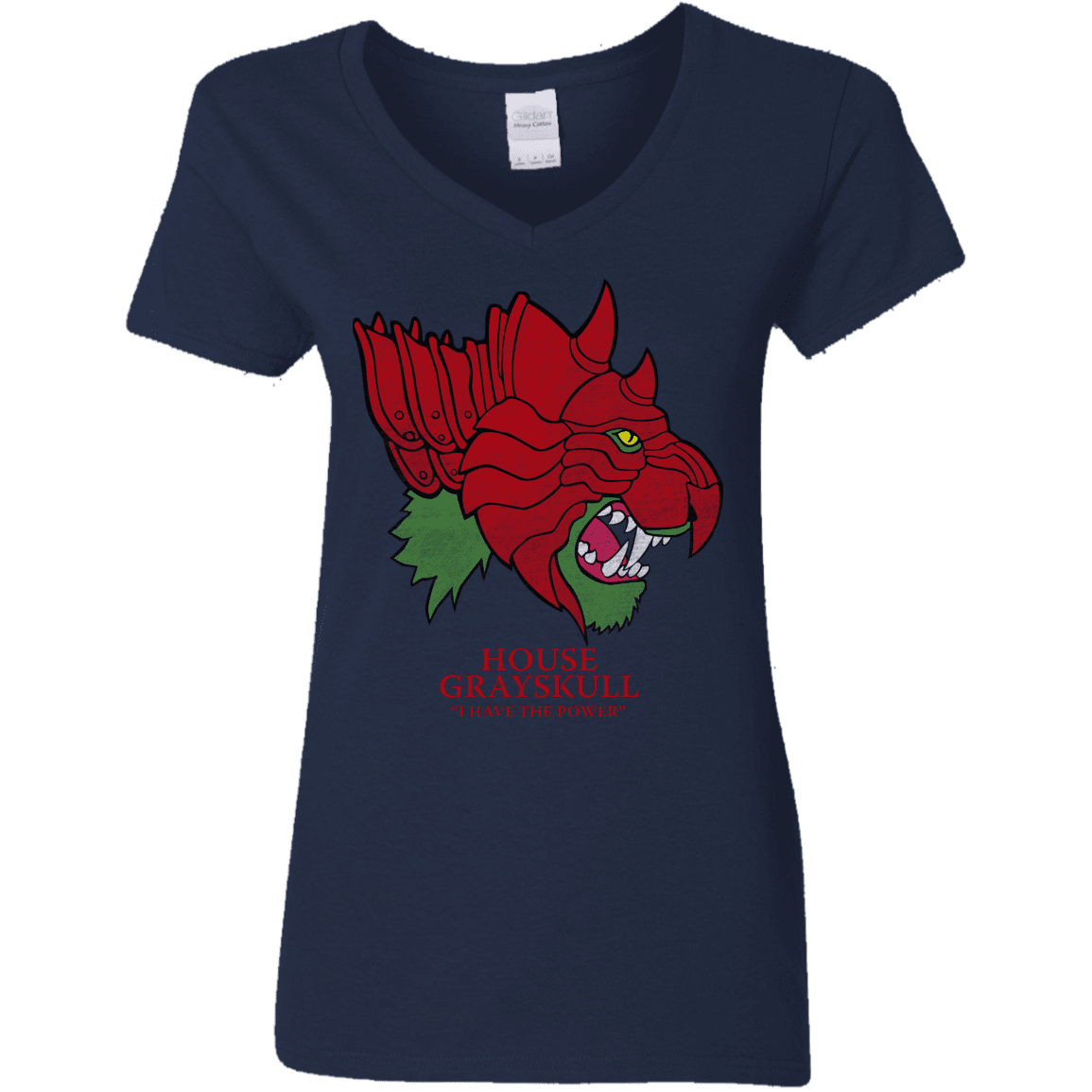 T-Shirts Navy / S House Grayskull Women's V-Neck T-Shirt