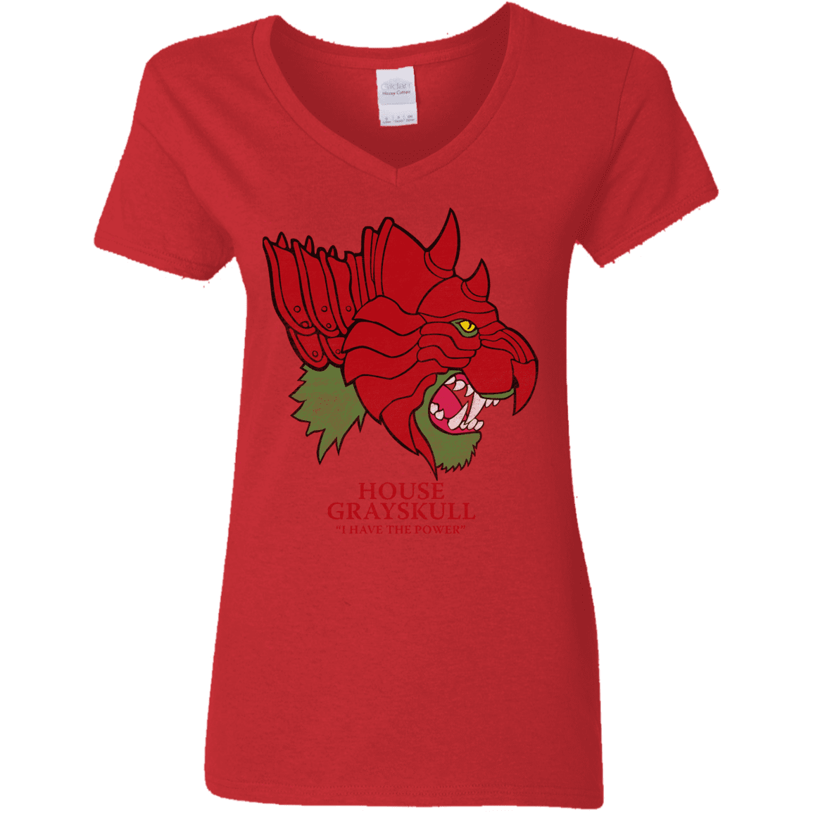 T-Shirts Red / S House Grayskull Women's V-Neck T-Shirt