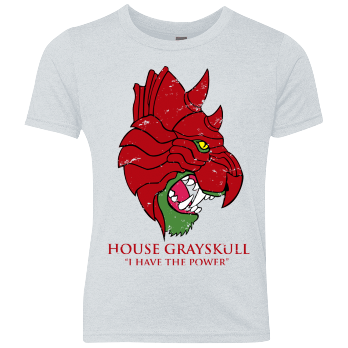 T-Shirts Heather White / YXS House GraySkull Youth Triblend T-Shirt