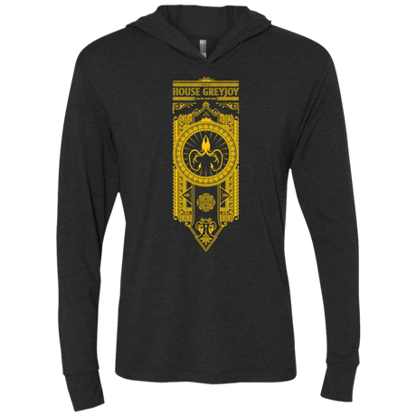 T-Shirts Vintage Black / X-Small House Greyjoy Triblend Long Sleeve Hoodie Tee