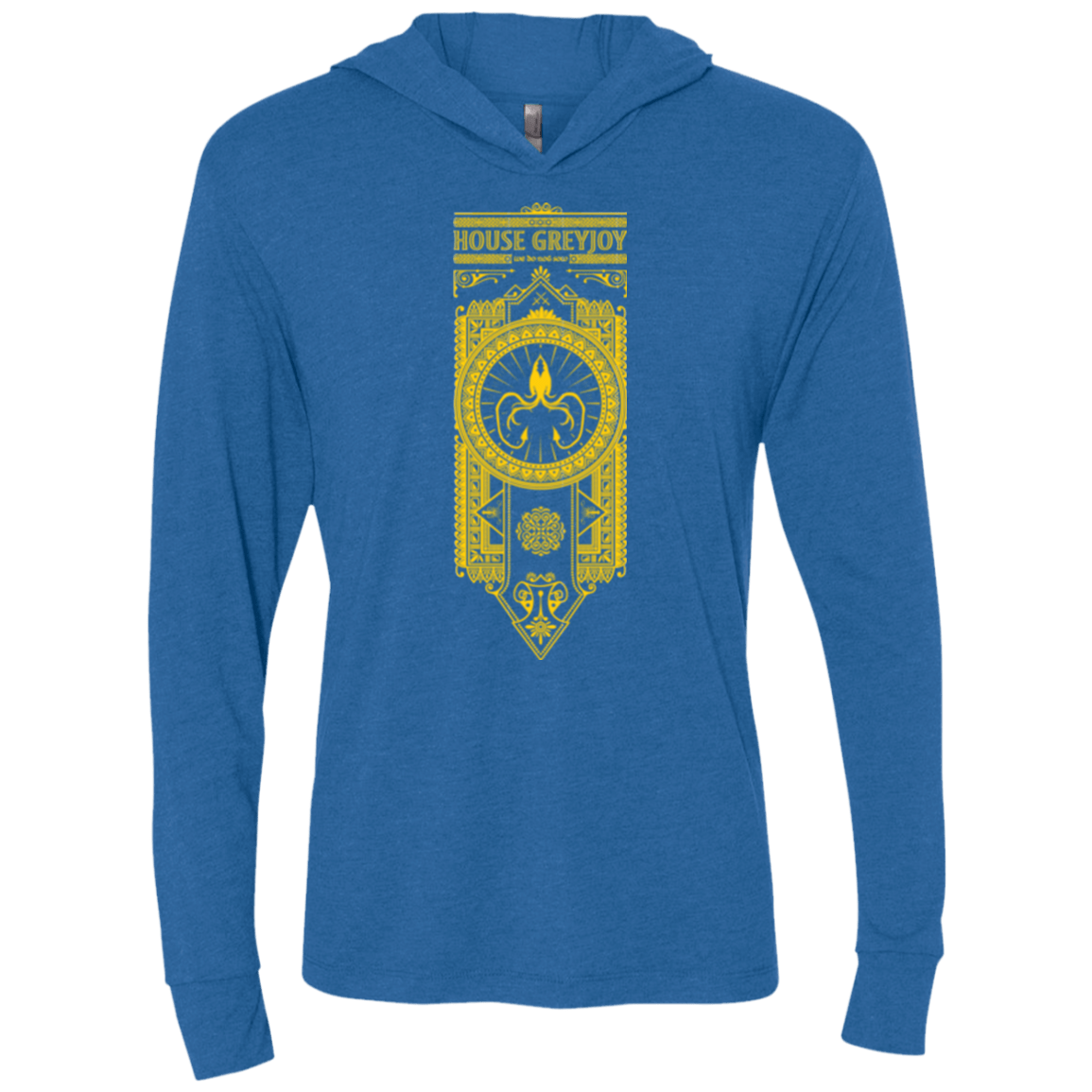 T-Shirts Vintage Royal / X-Small House Greyjoy Triblend Long Sleeve Hoodie Tee