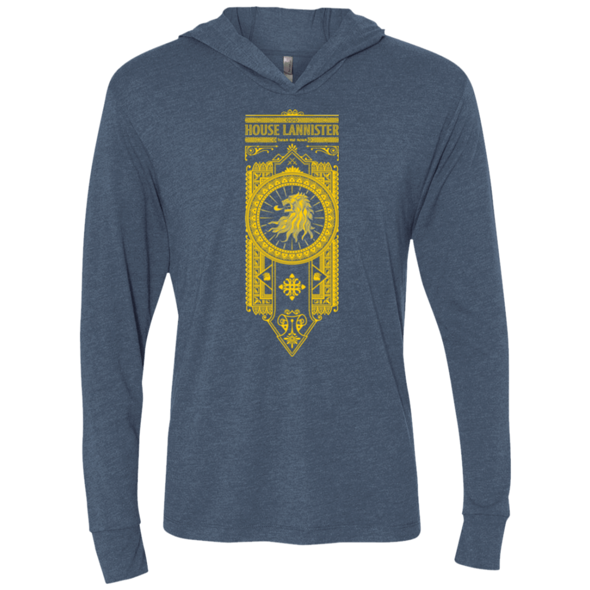 T-Shirts Indigo / X-Small House Lannister (1) Triblend Long Sleeve Hoodie Tee