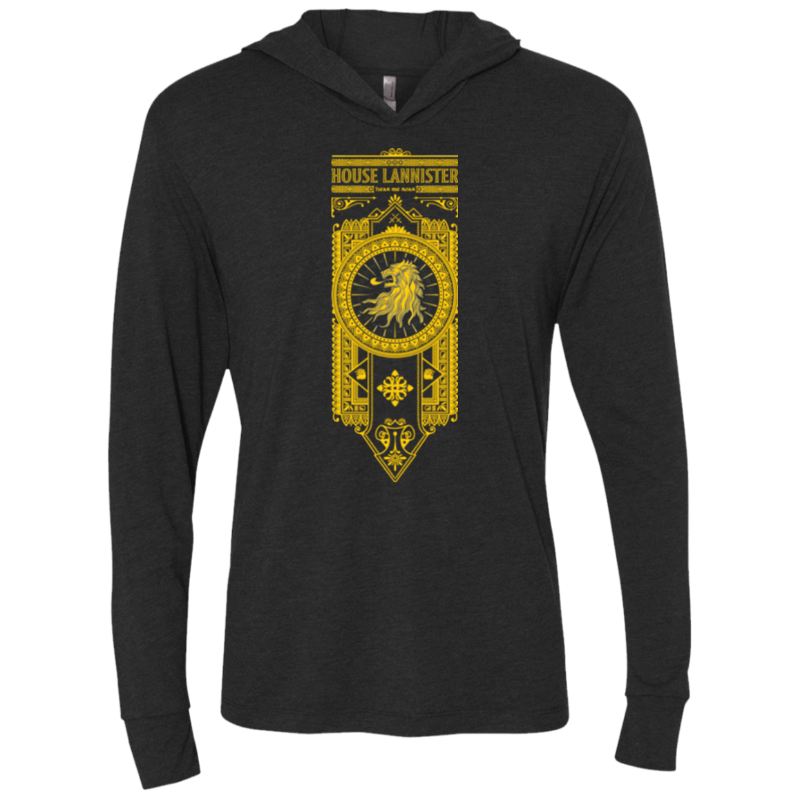 T-Shirts Vintage Black / X-Small House Lannister (1) Triblend Long Sleeve Hoodie Tee