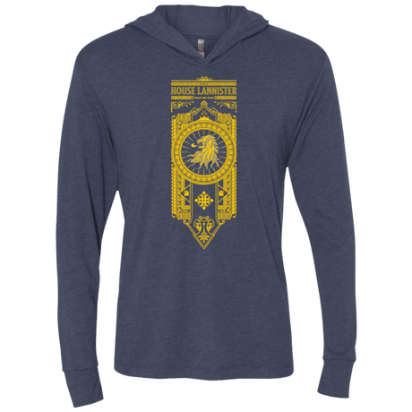 T-Shirts Vintage Navy / X-Small House Lannister (1) Triblend Long Sleeve Hoodie Tee