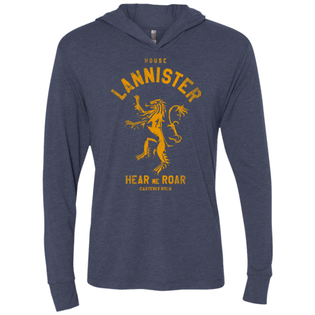 T-Shirts Vintage Navy / X-Small House Lannister Triblend Long Sleeve Hoodie Tee