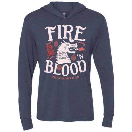T-Shirts Vintage Navy / X-Small House of Dragons Triblend Long Sleeve Hoodie Tee