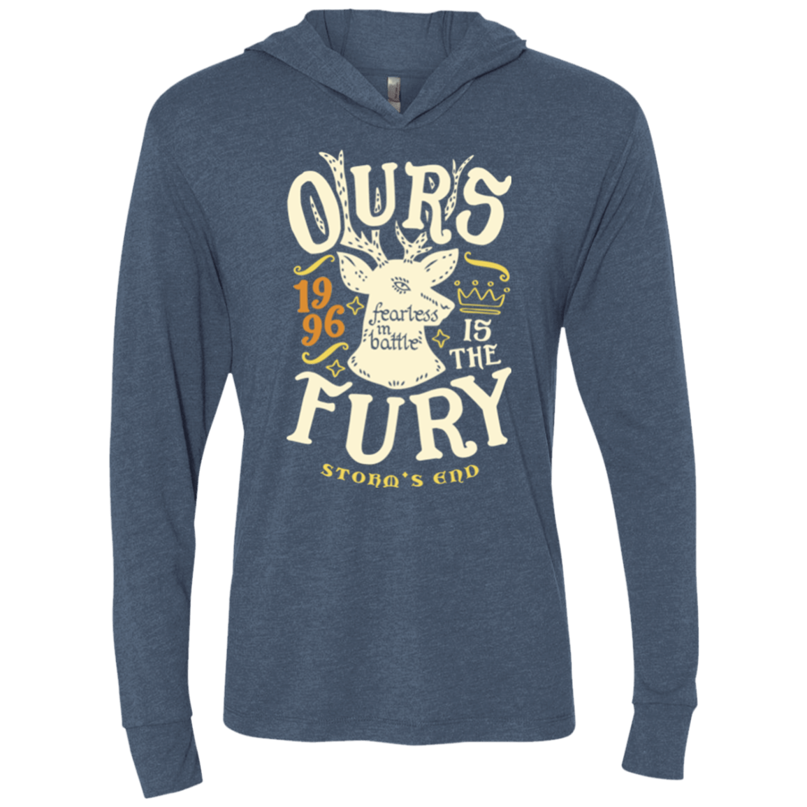 T-Shirts Indigo / X-Small House of Fury Triblend Long Sleeve Hoodie Tee