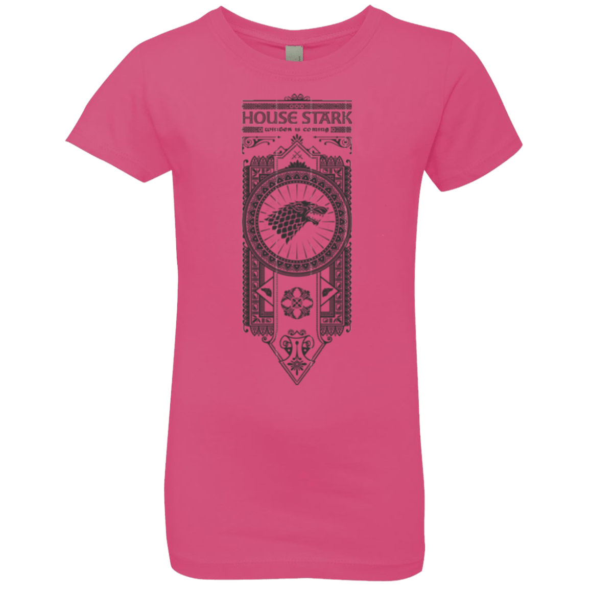 T-Shirts Hot Pink / YXS House Stark Black Girls Premium T-Shirt