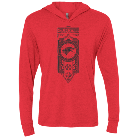 T-Shirts Vintage Red / X-Small House Stark Black Triblend Long Sleeve Hoodie Tee