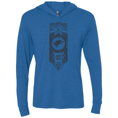 T-Shirts Vintage Royal / X-Small House Stark Black Triblend Long Sleeve Hoodie Tee